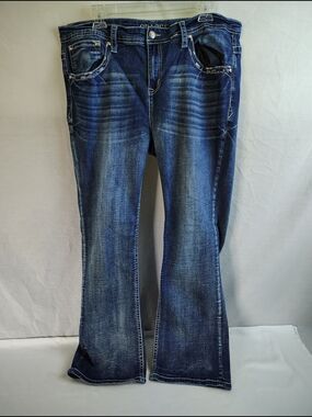 Grace in LA Dark Blue Bootcut Jeans Size 18